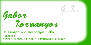 gabor kormanyos business card